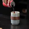 Taza de café perlada, cerámica cocida en horno, vaso cónico tipo cola, vaso de paredes rectas, vaso personal para beber para uso doméstico, taza de leche
