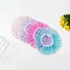 Sombrero de cigarro impermeable a prueba de aceite engrosado con estampado de encaje dulce, venta al por mayor directa de fábrica, gorro de ducha de doble malla