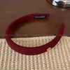 Diadema Coreana de Lujo Ligero Etiqueta Dorada Estilo Francés Diadema de Esponja Craneal Accesorio para el Cabello de Rayas Finas con Atmósfera de Verano