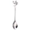 Tenedores de Fruta de Acero Inoxidable Transfronterizos, Cucharas de Hoja, Cucharas de Postre y Café de Acero Inoxidable Creativas Doradas, Vajilla de Souvenir