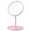 Escritorio de Dormitorio Hogareño Espejo de Plástico Dormitorio Recargable LED Luz de Tres Colores Ajustable Espejo de Maquillaje Espejo de Tocador de Escritorio