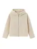 Chaqueta de Lana con Capucha y Cremallera de Manga Murciélago para Mujer 2025 Invierno Nuevo Estilo Cálida Forrada de Polar Holgada Casual Simple Top