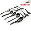 Cuchara negra de melamina transfronteriza cuchara sopera esmerilada cuchara para fideos cuchara para comidas resistente a caídas cuchara de plástico imitación porcelana cuchara de tamaño