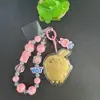 Novo Produto Ouro Puro 999Chiikawa Usachi Ikaawa Corrente para Celular Chaveiro Pingente para Bolsa Cordão