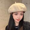 Boina de lana para mujer otoño e invierno estilo coreano combinable japonés británico letra B metálica sombrero de pintor Beilei sombrero octogonal