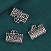 S925 Sterling Silver Square Ruyi Lock Pingente Retro Tinta Preto Anel Duplo Pingente de Bloqueio de Prata DIY Material Jóias