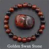 Pulsera Popular Transfronteriza Temu Xiyin Tk con Cuentas Hecha de Aventurina Verde Ojo de Tigre Pulsera Elástica Hecha a Mano