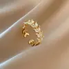 Anel de Cobre Aberto Longrui Transfronteiriço Mais Vendido Estilo Minimalista de Luxo Leve Personalidade Moda Tendência Zircônia Atacado de Joias