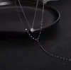 Collar con Borla Larga en Forma de Y y Pedrería para Mujer, Cadena para Clavícula Doble Capa Sexy de Lujo de Nicho, Gargantilla Moderna