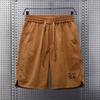 Shorts Masculinos de Perna Reta Verão Fino Seda Gelo Calças de Praia Soltas Versátil Cintura Elástica Respirável Esportivo Shorts de Comprimento Médio