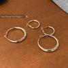 Aretes de Aro Color Plata 2024 Nuevo Estilo Caliente Sentido del Diseño Nicho Aretes de Tuerca de Aro Grande de Alta Gama Aretes Estilo Frío para Mujer