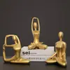 Ornamento de Figura Esportiva de Yoga e Dança de Luxo Nórdico para Quartos de Modelo, Salas de Estar, Escritórios, Decorações Criativas para Casa