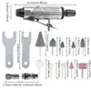 Caixa de Conjunto de Retificadora de Gravação Pneumática Máquina de Polimento Retificadora a Ar Ferramenta de Retificadora Manual Reparo de Pneus Rebarbação Polimento Correia de Polimento Cabeça de Polimento