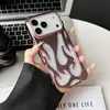 Color Sólido Corte Patrón de Llama Adecuado para Funda de Teléfono Móvil Iphone17Promax Apple 15 Tacto Suave Mate 16 Refrigeración Suave