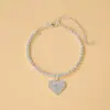 Tobillera con Colgante de Amor de Pedrería Amazon Sandalias de Playa de Verano Cadena para Tobillo Cadena de Garra Joyería para Mujer Venta al por Mayor