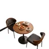 Juego de mesa redonda de madera maciza y sillas estilo nórdico minimalista para espacios pequeños, mesa redonda de ocio para balcón, apto para uso doméstico y comercial, mesa y sillas de reunión