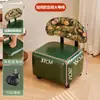 Banqueta Giratoria Xiaoyao para Cambiar Zapatos Sala de Estar Madera Maciza Respaldo Giratorio Taburete Sofá Hogar Jacquard Rueda Universal Taburete con Polea Taburete Bajo