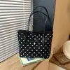 Bolsa Grande Popular de Laço Feminina 2026 Novo Estilo Grande Capacidade Bolsa Tote de Bolinhas Bolsa de Ombro para Trabalho e Deslocamento