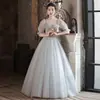 Vestido de noche de alta gama sin hombros, lujo ligero, nicho, para anfitrión de cumpleaños, actuación, ceremonia de adultos, vestido de fiesta de graduación