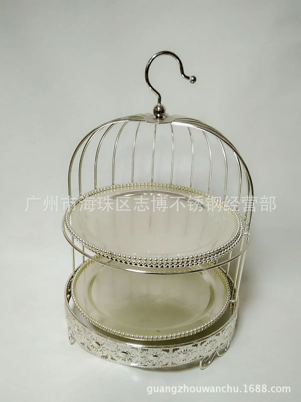 银配30CM盘两层鸟笼