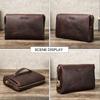 Anjo Negro Primeira Camada Couro Bovino Moda Masculina Bolsa de Mão Anti-roubo Trava de Senha Casual Masculina Couro Crazy Horse Bolsa de Armazenamento
