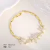 Artículo más vendido transfronterizo: Pulsera Minimalista Europea y Americana de Copo de Nieve con Circonita para Mujer, Versátil Cobre Chapado en Oro con Incrustaciones de Circonita, Joyería de Mano de Lujo Ligero