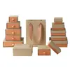 Al por Mayor Spot Textura de Polvo de Ladrillo Caja de Almacenamiento de Joyería Tapa Cielo y Tierra Caja de Cajón para Anillos y Pendientes Caja de Empaque para Joyería