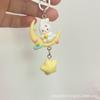 Llavero de conejo sentado en la luna lindo dulce niña Corazón estrella estudiante colgante accesorios regalo