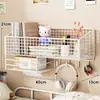 Estante de Almacenamiento de Mesita de Noche Cesta Colgante para Cama de Dormitorio Cesta de Almacenamiento Lateral para Litera Organizador de Almacenamiento Colgante Tipo Gancho Montado en Pared