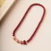 Pulsera de Doble Círculo Imitación Cinabrio Estilo Nuevo para Mujer, Versátil para el Año de Nacimiento, Adecuada para Hombres y Mujeres, Regalo de Alta Gama para Mamá, Al por Mayor