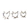 Aretes de Acero Inoxidable Pulido Espejo Remache Corazón Personalizados Estilo Punk para Hombres y Mujeres Hexagrama Cono Puntiagudo Forma de Corazón Clip para Oreja