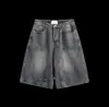 Shorts Jeans Rasgados Lavados Estilo Retrô Americano Nicho Masculino Verão Rua Desgastado Casual Reto Soltos