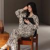 Pijama de algodón de manga larga para mujer, cárdigan floral de algodón, ropa de abrigo para mujer, ropa de hogar transfronteriza, primavera y otoño de 2025