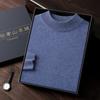 Ropa de primera línea otoño e invierno cuello alto medio suéter de cachemira para hombre suéter holgado casual talla grande que combina con todo suéter de punto de cachemira