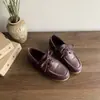 Novedad Primavera 2026 Estilo Redondo Piel Genuina Suela Suave Sin Cierre Casual para Exteriores Mocasines para Mujer con Cordones Suelas Planas