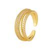 Anillo de Lujo Ligero y de Alta Gama para Mujer, Anillo de Diamantes Completo Incrustado de Diamantes Multicapa, Exquisito Elegante, Anillo Envolvente de Líneas Moderno y Personalizado para Mujer