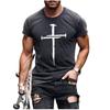 Verão Europeu e Americano Transfronteiriço Masculino 3D Estampa Digital Masculino Casual Versátil Manga Curta Jovem Tendência Gola Redonda Camiseta Masculina