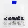 80 Set 4 Tamanho Costura Snap Buckle Metal Hidden Stitch Buttons Costurando Preto e Prata Fêmea Buckle Set
