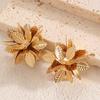 Joyería Transfronteriza Europea y Americana Moda Pendientes de Ala Dorada de Moda Diseño Nicho Pendientes de Hoja Exagerados en Stock