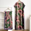 Vestido de Estilo Túnica Africana de Venta Caliente Transfronterizo, Falda de Seda Sintética, Vestido Talla Grande, Conjunto de Dos Piezas con Chal Protector Solar, Estampado al por Mayor
