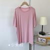 Camiseta de Modal com Caimento Feminina Verão Macia Drapada Modal Fresca e Não Sensível Comprimento Médio Cor Lisa Saia Camiseta Top