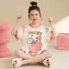 Ropa de Casa para Niñas Verano 2026 Nuevo Estilo Pijama para Niñas Verano Niños Algodón Puro Manga Corta Conjunto Delgado para Niños Mayores