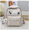 Mochila dulce estilo coreano ins de cuadros de sal ligera con lazo para niñas, adecuada para ir de compras y salidas, mochila pequeña de gran capacidad