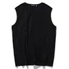 Colete Masculino de Cor Sólida com Gola Redonda, Camiseta Regata Esportiva de Fitness de Verão para Homem, Colete Base Casual Largo nos Ombros