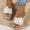 Sandalias de Mujer de Talla Grande para Verano 2025 Zapatos de Playa Zapatos Tejidos Chanclas de Moda Sencilla