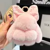Lindo Llavero de Conejo de Peluche con Lazo, Colgante de Muñeco de Conejo, Decoración para Mochila, Regalo para Mujeres