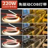 Tira de Luz Cob Súper Brillante de 220V, Sin Driver, Autoadhesiva, Tira de Luz Suave Impermeable para Exteriores, Decoración de Pared de Fondo para Baño Interior con LED