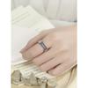 DILAGE-096 Anillo de plata esterlina S925 con cadena cepillada industrial pesada, estilo coreano, estilo frío, diseño de nicho para mujer