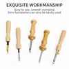 Herramienta de bordado de punzón con mango de madera ruso transfronterizo, accesorio de herramienta de bordado de sello DIY hecho a mano, bolígrafo de sello ajustable con mango de madera