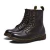 Botas Martin 1460 con Patrón de Lichi para Mujer, Piel de Vaca Suave de Primera Capa Botines de Pareja, Botas de Motocicleta de Cuero Genuino Estilo Británico, Punta Redonda, Casual y Versátil